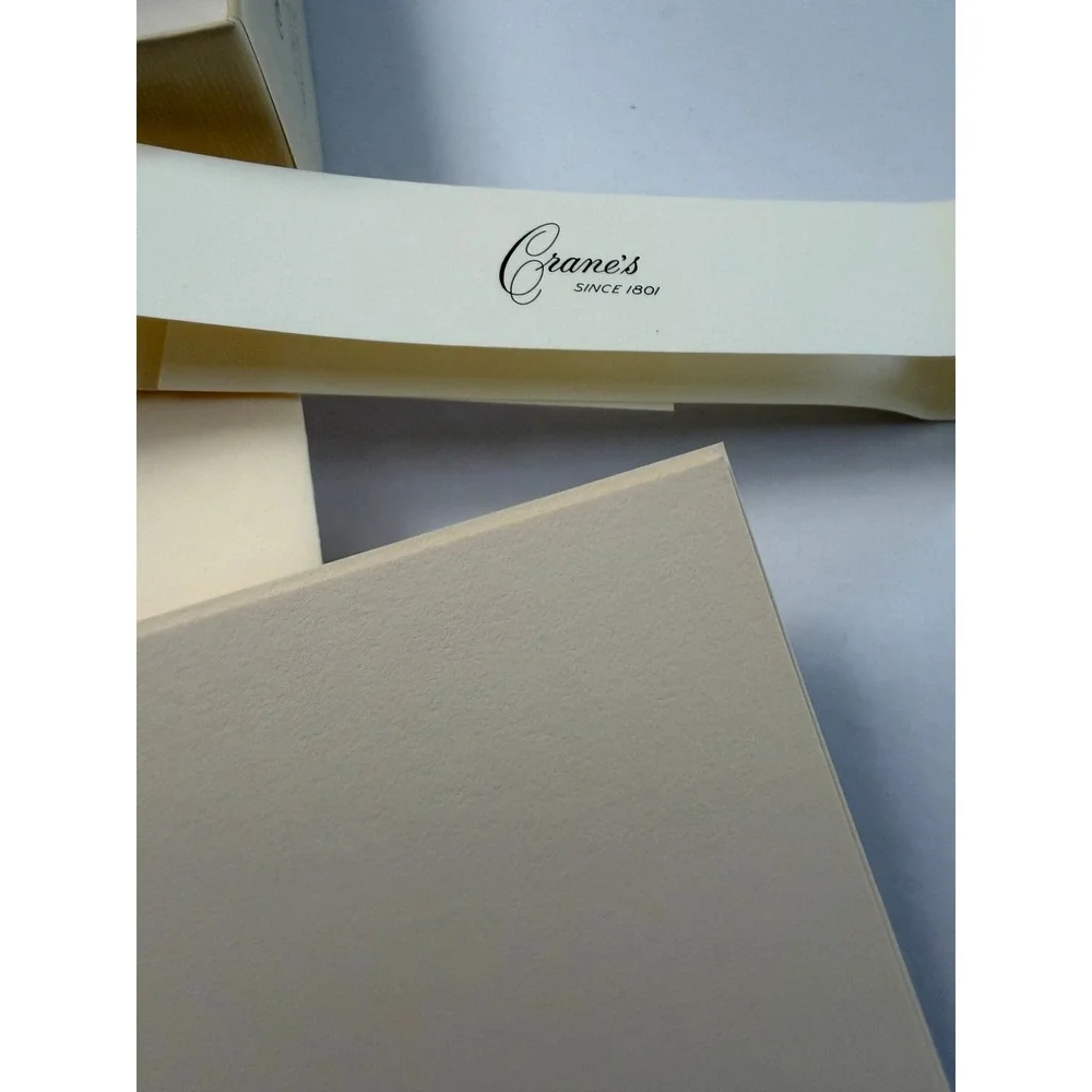 Crane Correspondence Cards Partial Set Ecru Kid Finish Cotton Stationery